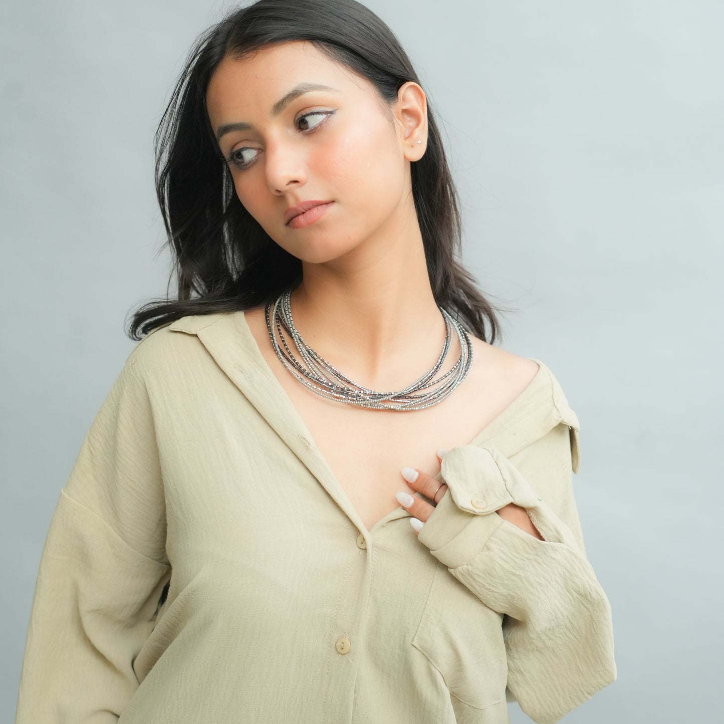 Iced - Ash Beaded Necklace