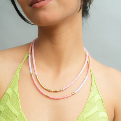Blush Cascade beaded necklace