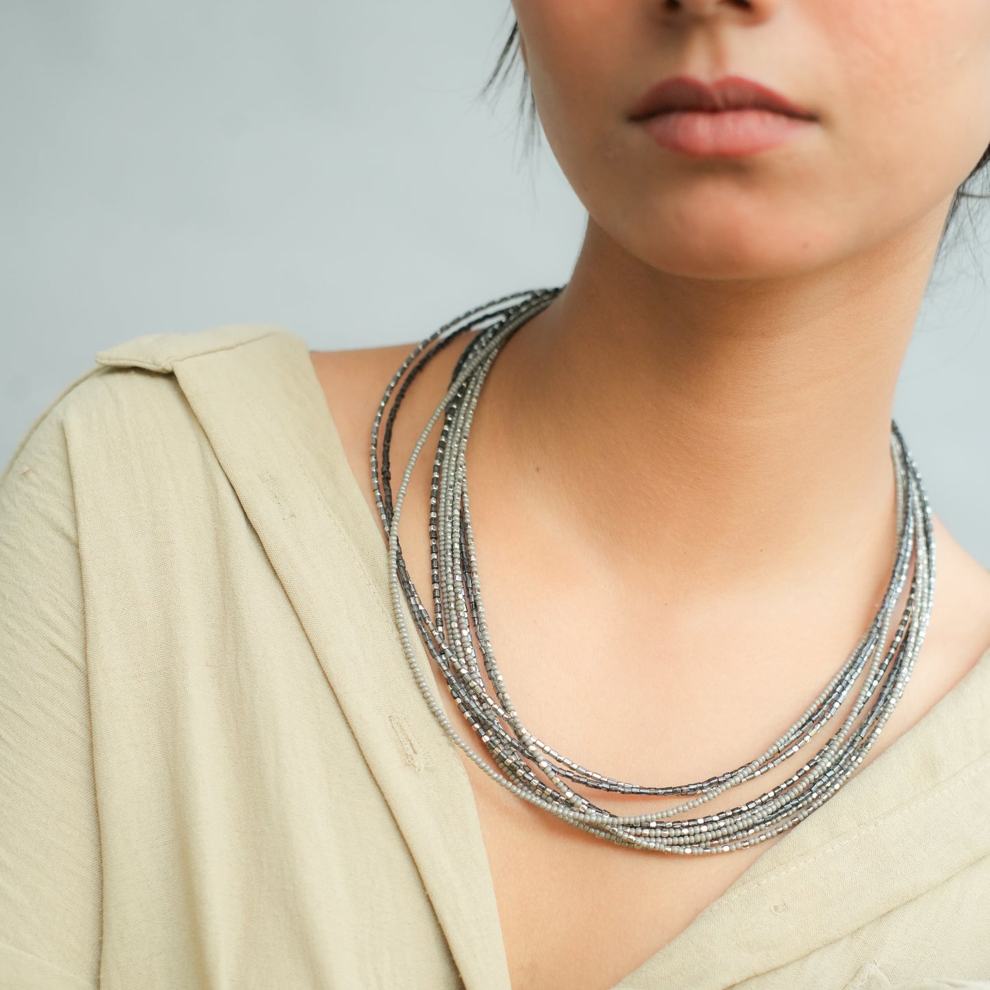 Iced - Ash Beaded Necklace